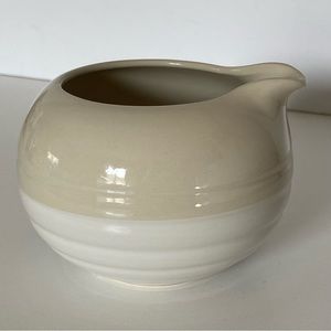 Epoch Creamer Whipped Creme Ceramic Color Band Design Tan Beige Korea Vintage